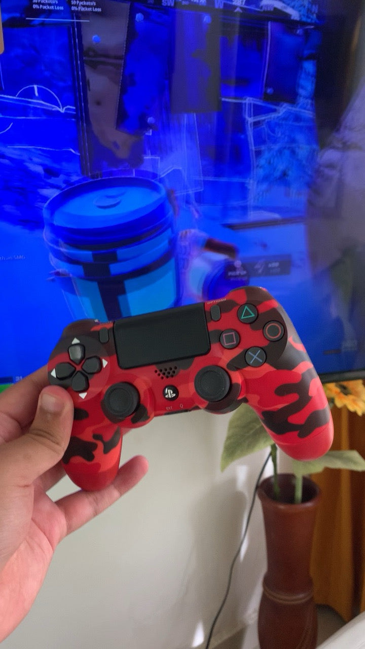 Control Inalámbrico compatible con PS4 · Camuflaje Rojo