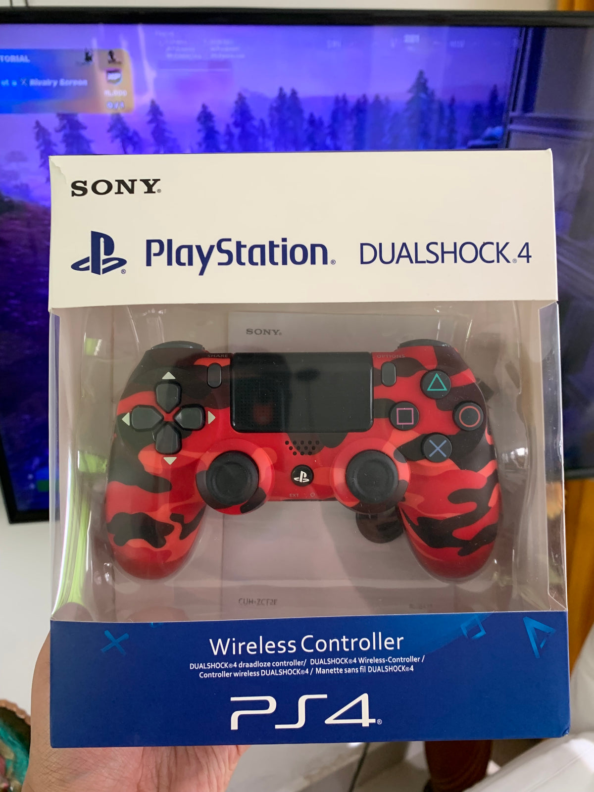 Control Inalámbrico compatible con PS4 · Camuflaje Rojo