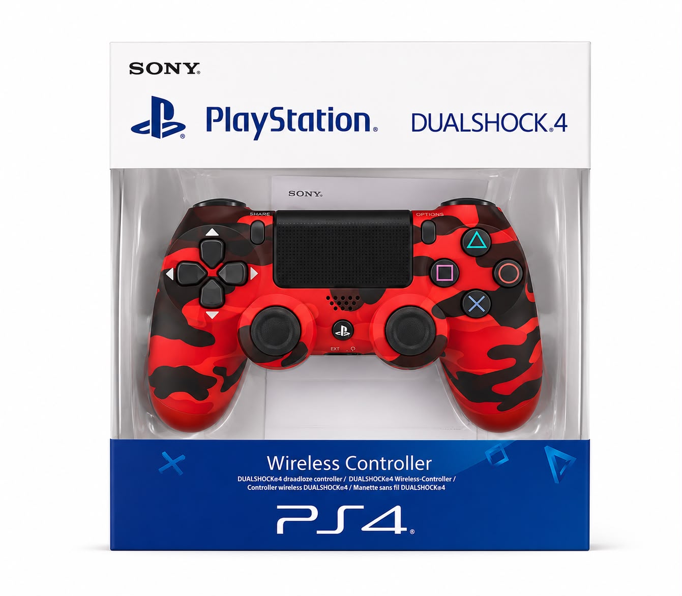 Control Inalámbrico compatible con PS4 · Camuflaje Rojo