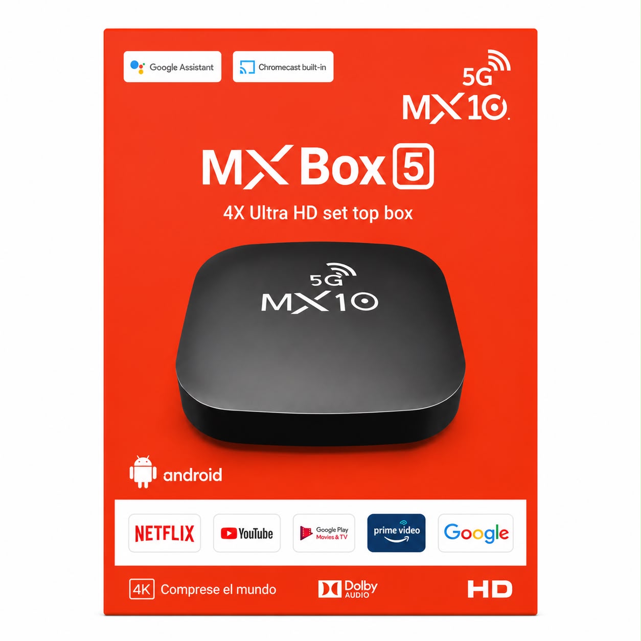 TV Box MX10 5G · 4K Ultra HD Android
