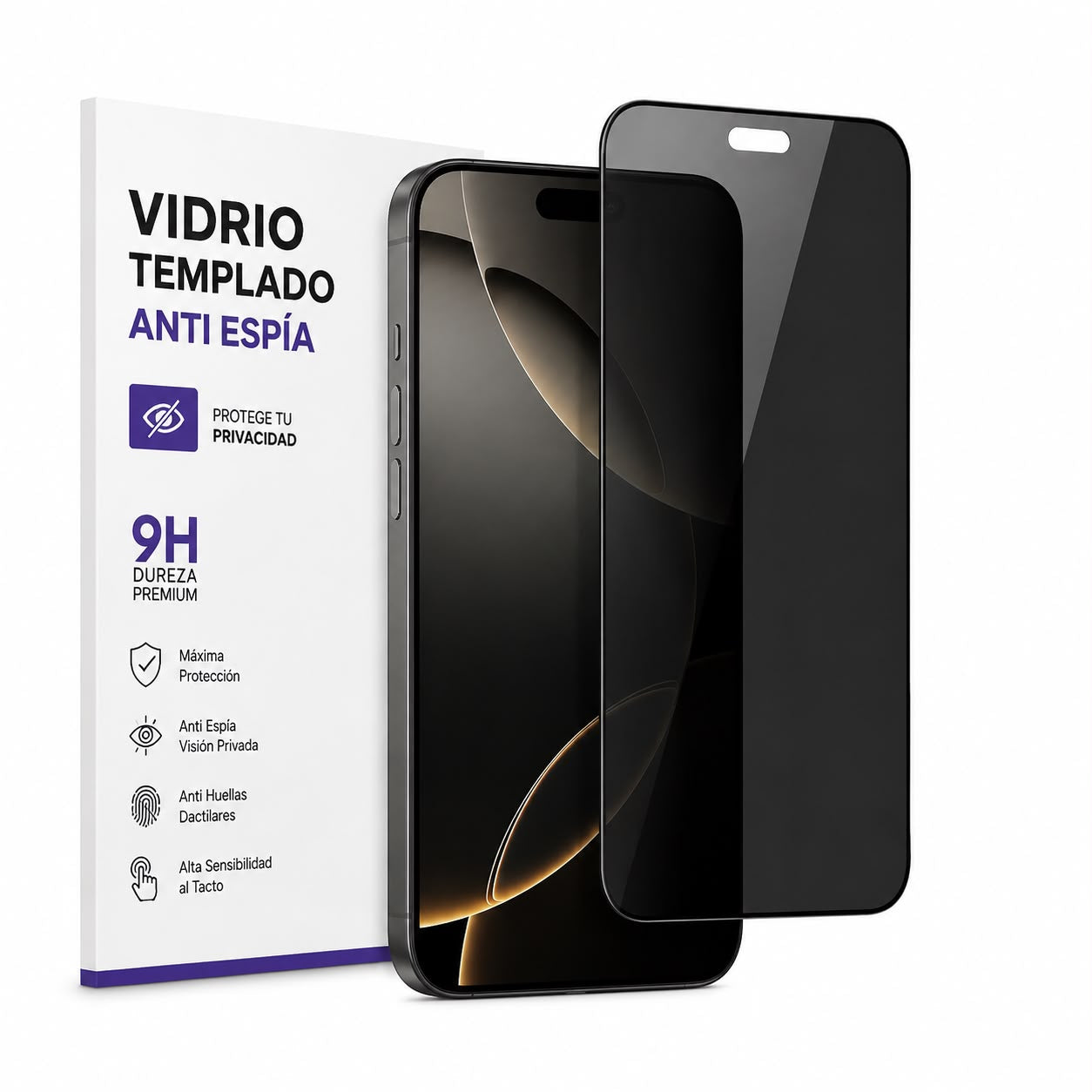 Vidrio Templado Anti Espía 9H para iPhone